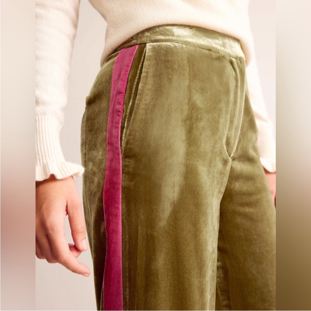 Boden Westbourne Velvet Trousers Relaxed Wide Leg High Rise Groovy US 6R Rare - Picture 8 of 9
